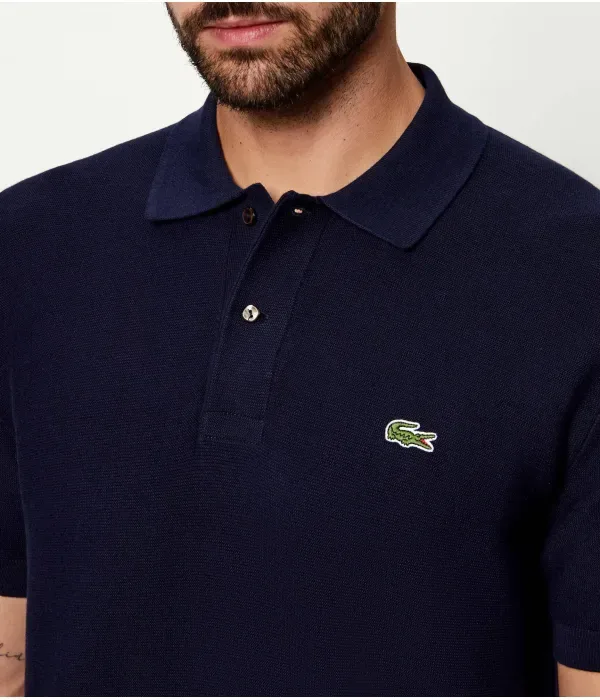 Полюс straight fit Lacoste, темно-синий — фото 4