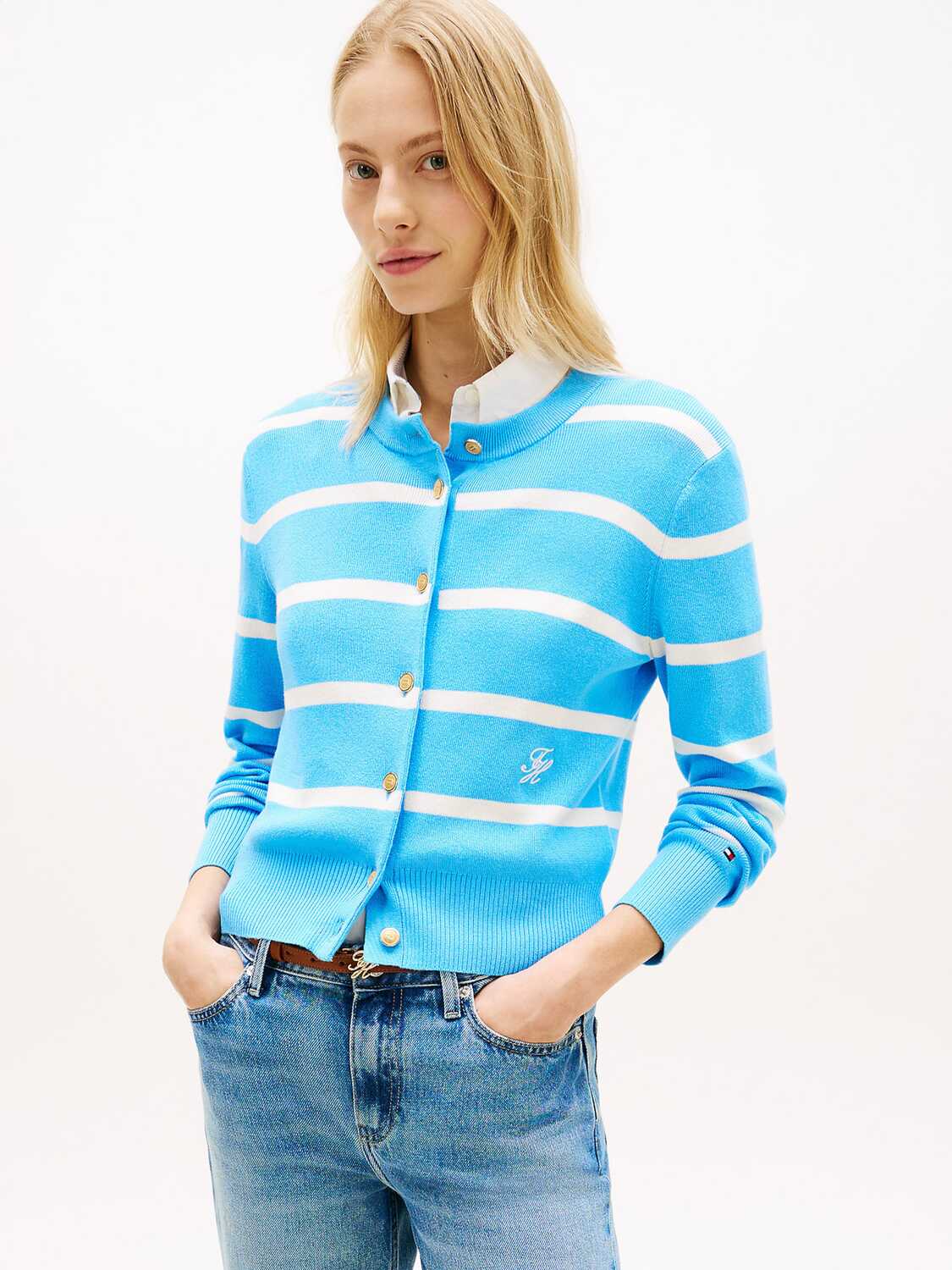 TOMMY HILFIGER Кардиган вязаный в цвете Navy, Royal Blue — фото 2