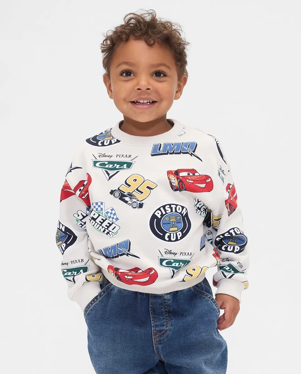 

Мягкая детская толстовка с винтажными машинами от × Disney для малышей Gap, белый