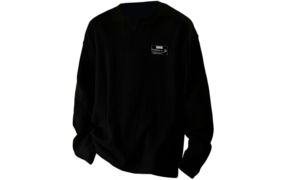 

Футболка Unisex V-образный вырез Moderate Straight Fit ZIAREL, черный with removable logo