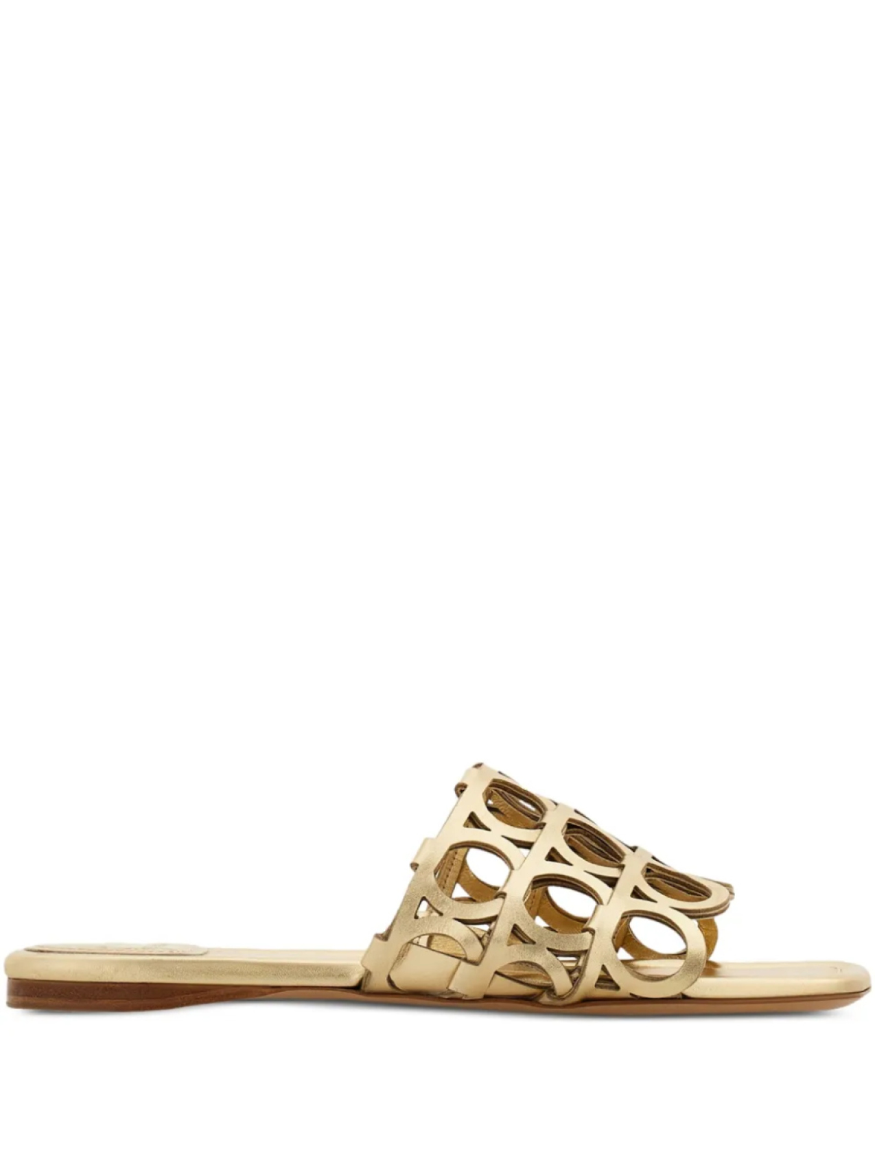 Шлепанцы с декором Gancini Ferragamo, золотой