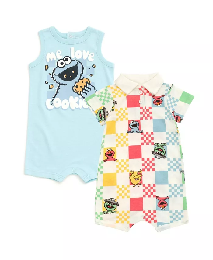 

Комплект из 2 боди для мальчиков Baby Boys Romper Sesame Street, синий