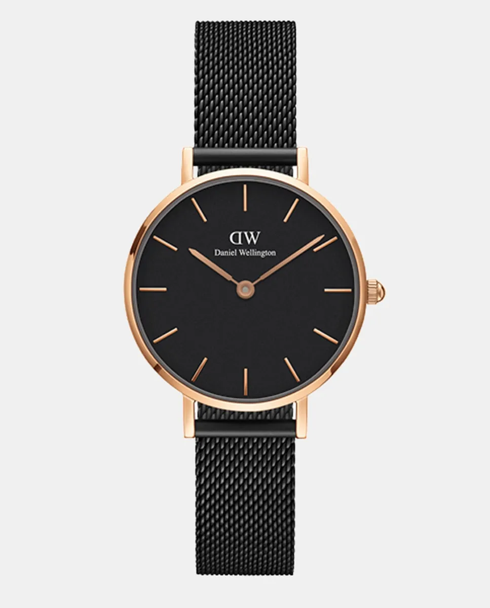 

Женские часы Petite Mesh DW00100245 в черном стальном сеточном корпусе Daniel Wellington, черный