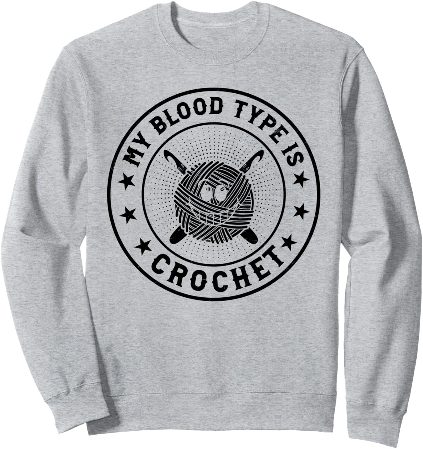 

Моя группа крови - вязание крючком - забавная толстовка с вязаным рисунком Funny Crocheting Ideas For Crocheter, серый