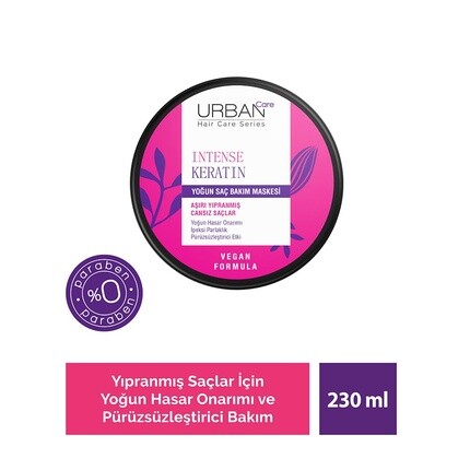 URBAN Care Intense Кератиновая маска для интенсивного ухода за сильно поврежденными волосами 230 мл - веганская — фото 2