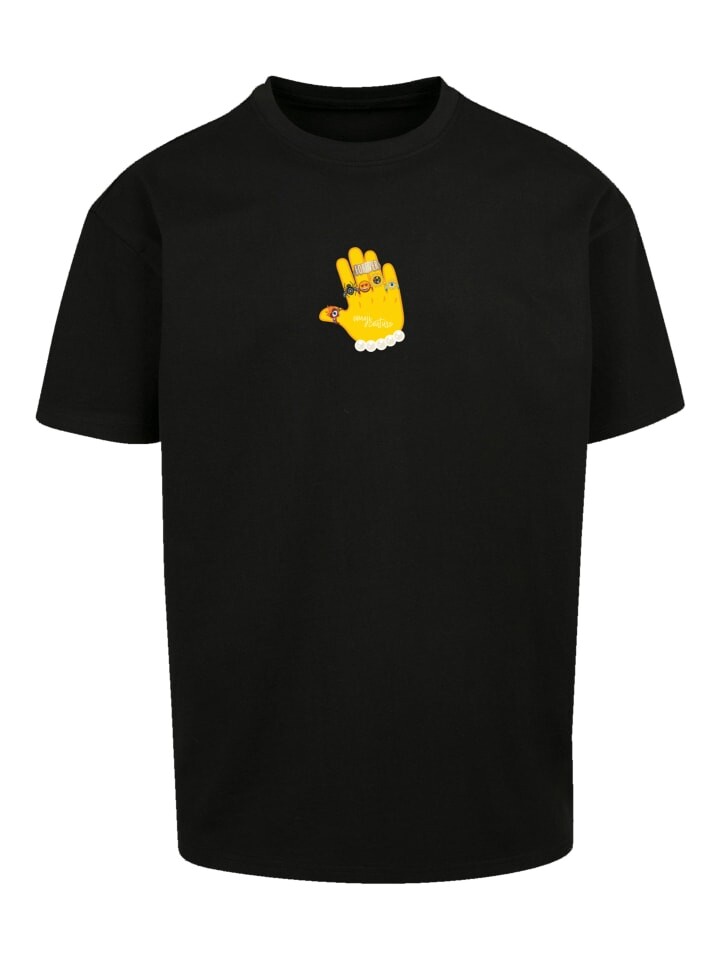 

Футболка emoji couture Heavy Oversize T-Shirt yellow hand mixed jewelry icons, черный