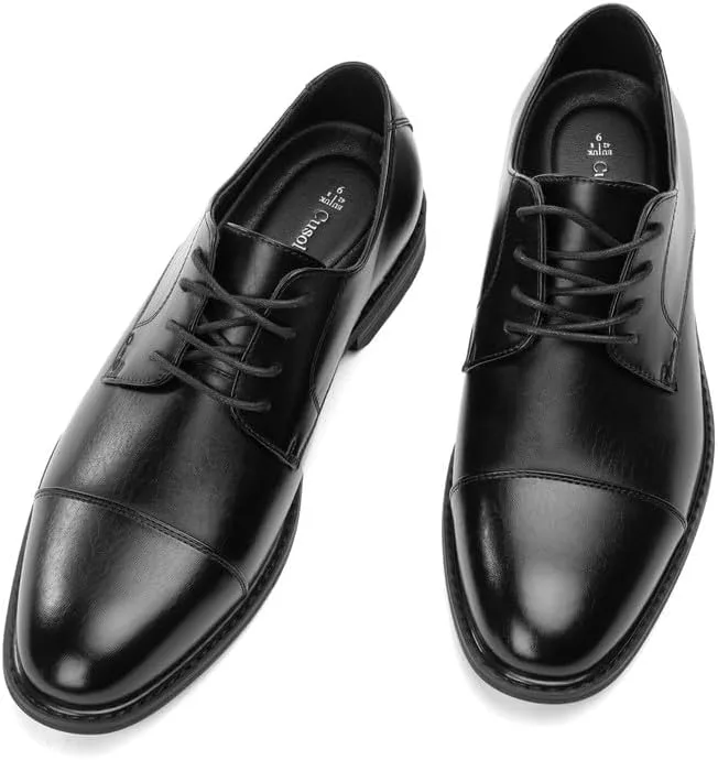 Мужские классические туфли-оксфорды, стиль «крылышко» Prince, современные формальные шнурованные, с круглым носком, подошва TPR Cusolemore, черный — фото 3