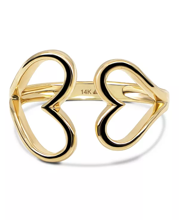 

Парное кольцо в форме сердца из 14-каратного золота, размер 6, примерно 2,8 грамма. Devata, gold