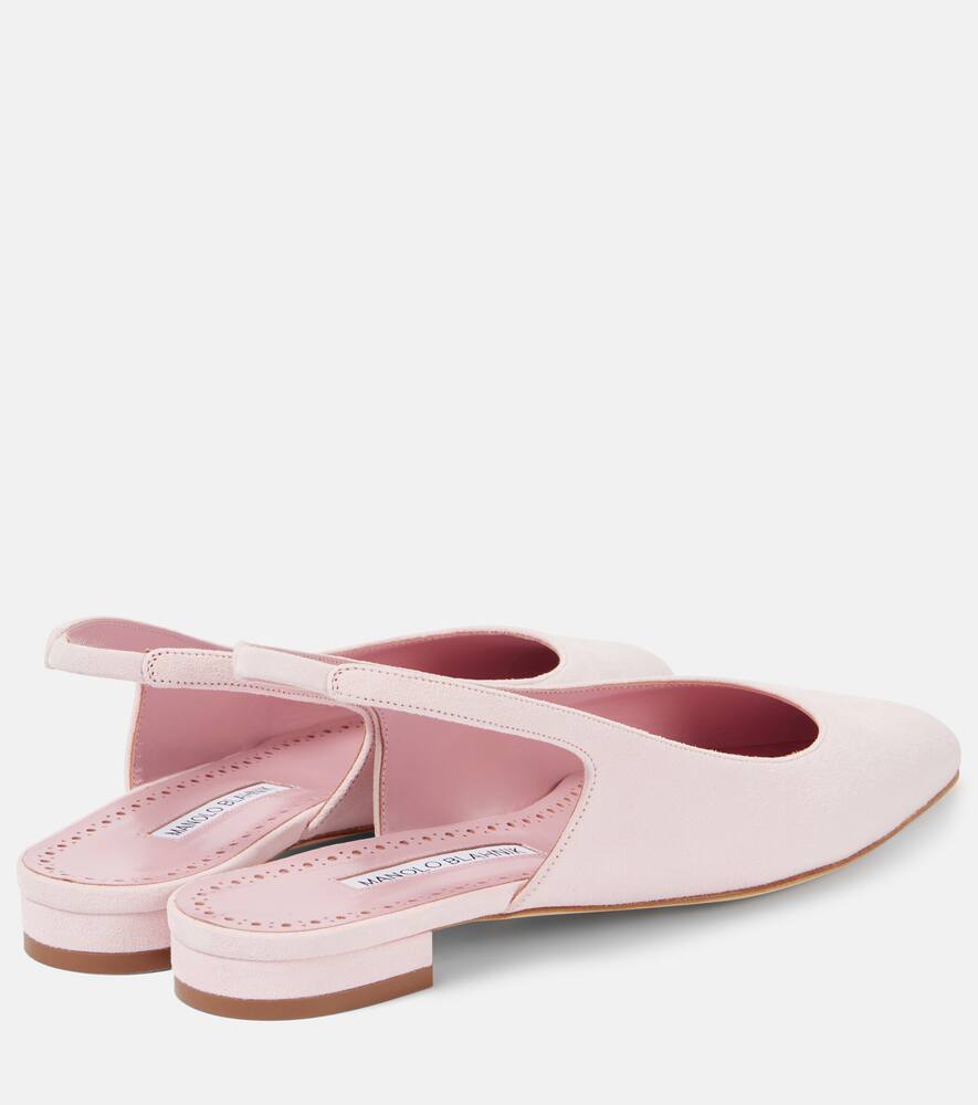 Sawra 10 замшевые балетки на ремешке Manolo Blahnik, 6804 Lpink — фото 2