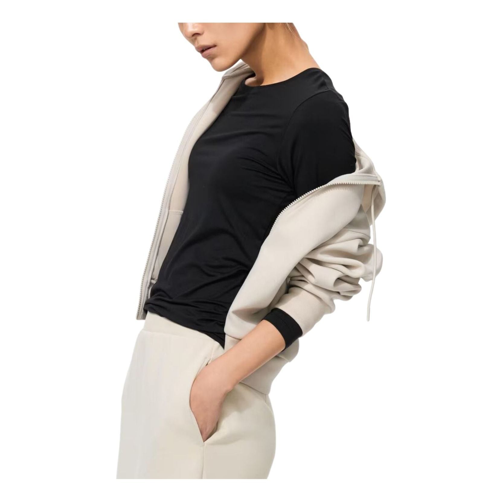 

(WMNS) Футболка UNIQLO HEATTECH с круглым вырезом, черная