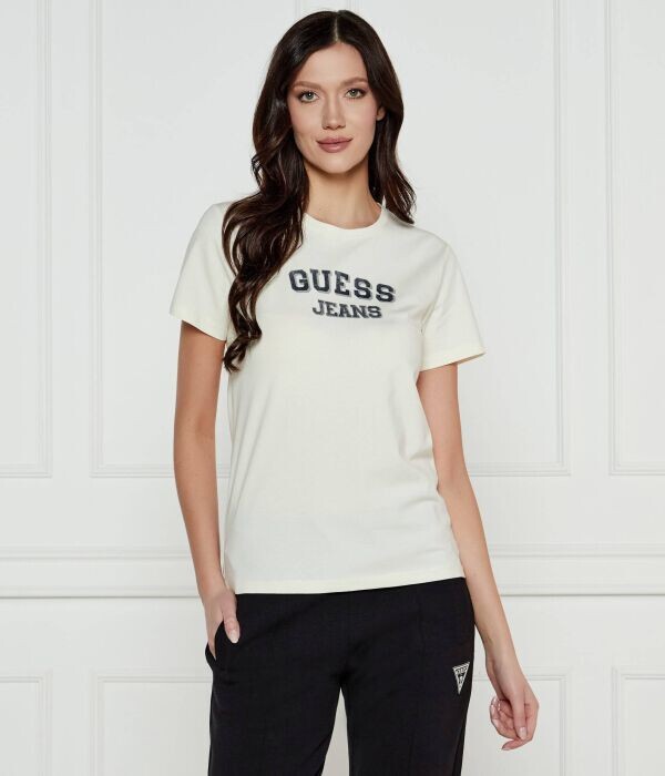 

Футболка Guess Jeans Regular Fit, экрю