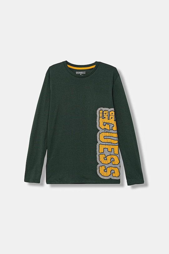 

Детская хлопковая кофта с длинным рукавом Guess, зеленый