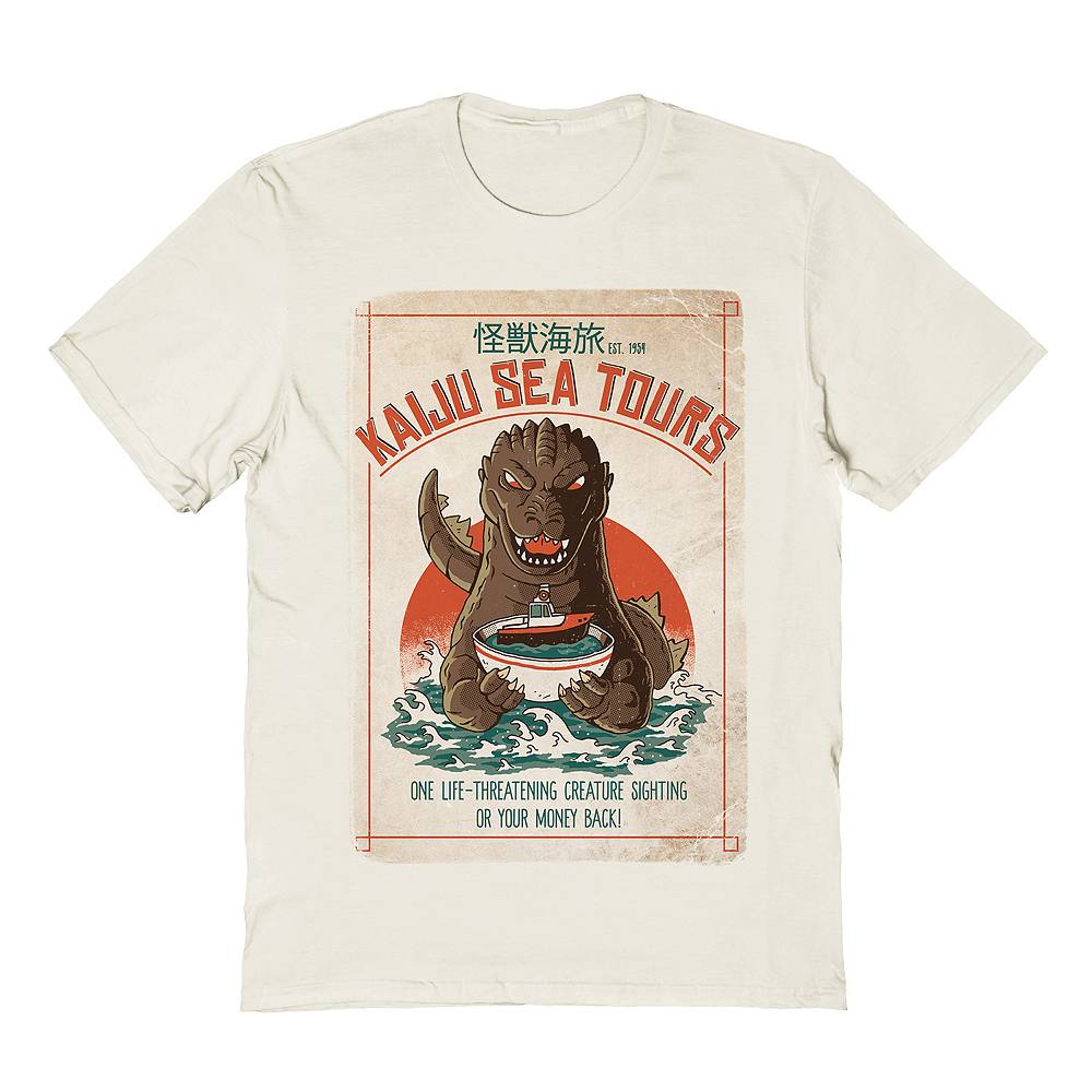 

Мужская футболка DinoMike Kaiju Sea Tours COLAB89 by Threadless, песочный