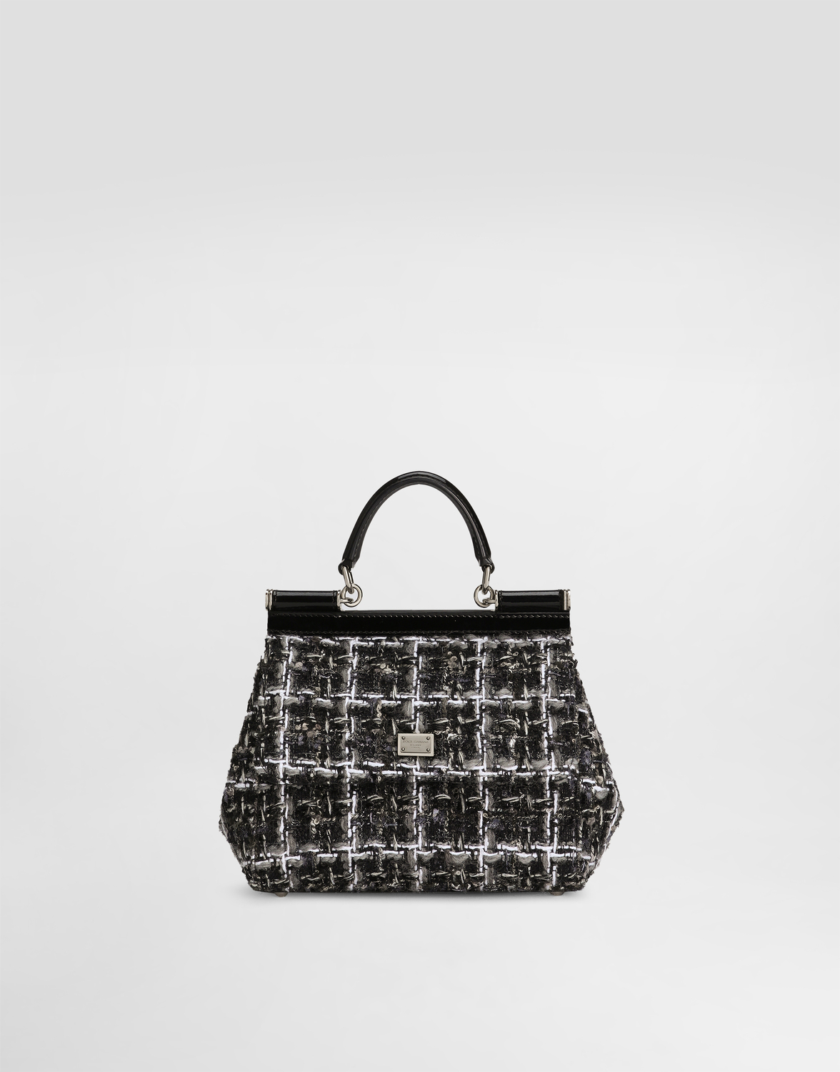 

Сумка sicily среднего размера из букле Dolce & Gabbana, черный