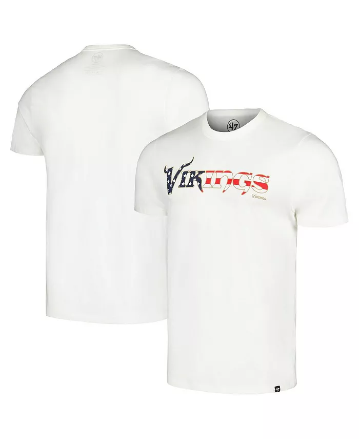 

Мужская белая футболка Minnesota Vikings с принтом в виде флага и надписью Franklin '47 Brand