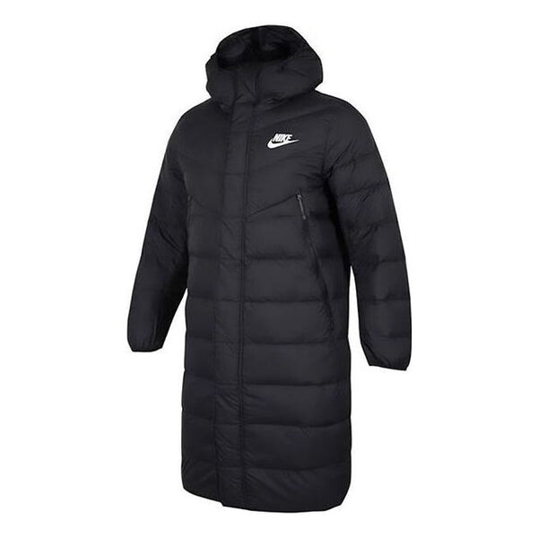 

Пуховик Nike hooded puffer long coat 'Black', черный