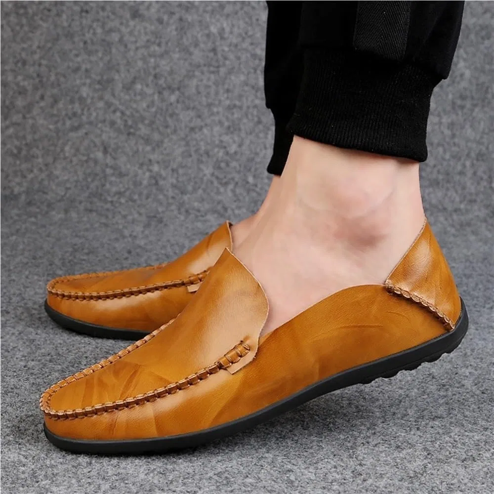 Мужские лоферы, кожаные, slip-on, Black UOPYNE — фото 3