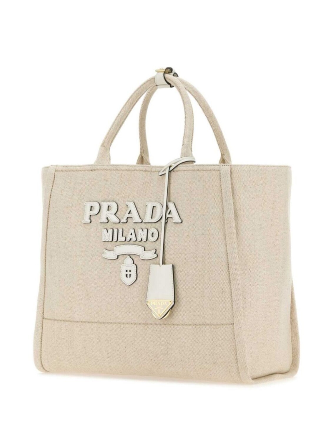 Холщовая сумка-тоут Prada, нейтральный цвет — фото 2