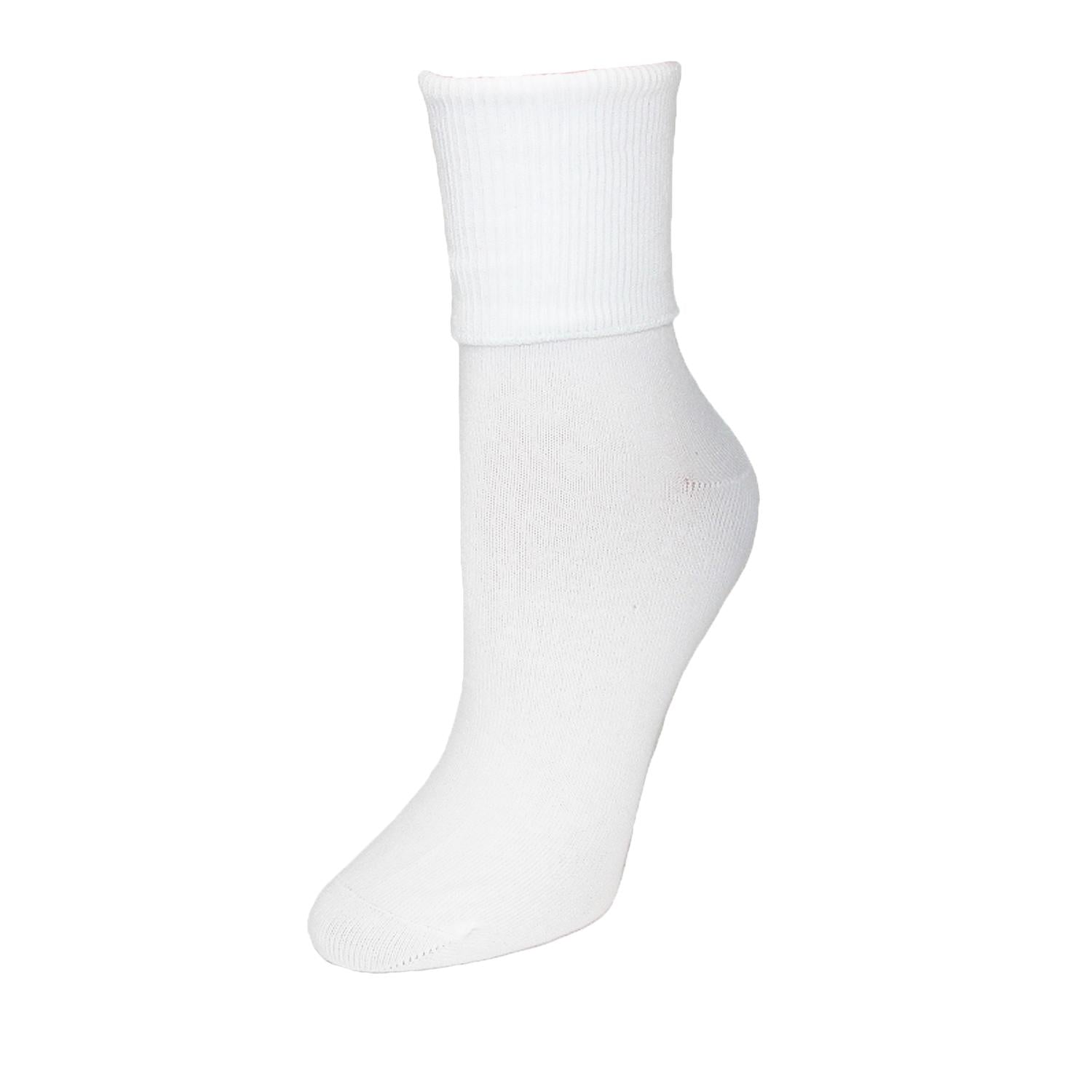 

Женские хлопковые носки с отворотом большого размера Jefferies Socks, белый