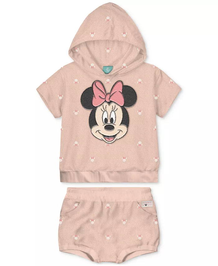 

Детский комплект для девочки: толстовка с капюшоном и шорты Minnie Mouse, 2 предмета Disney, розовый
