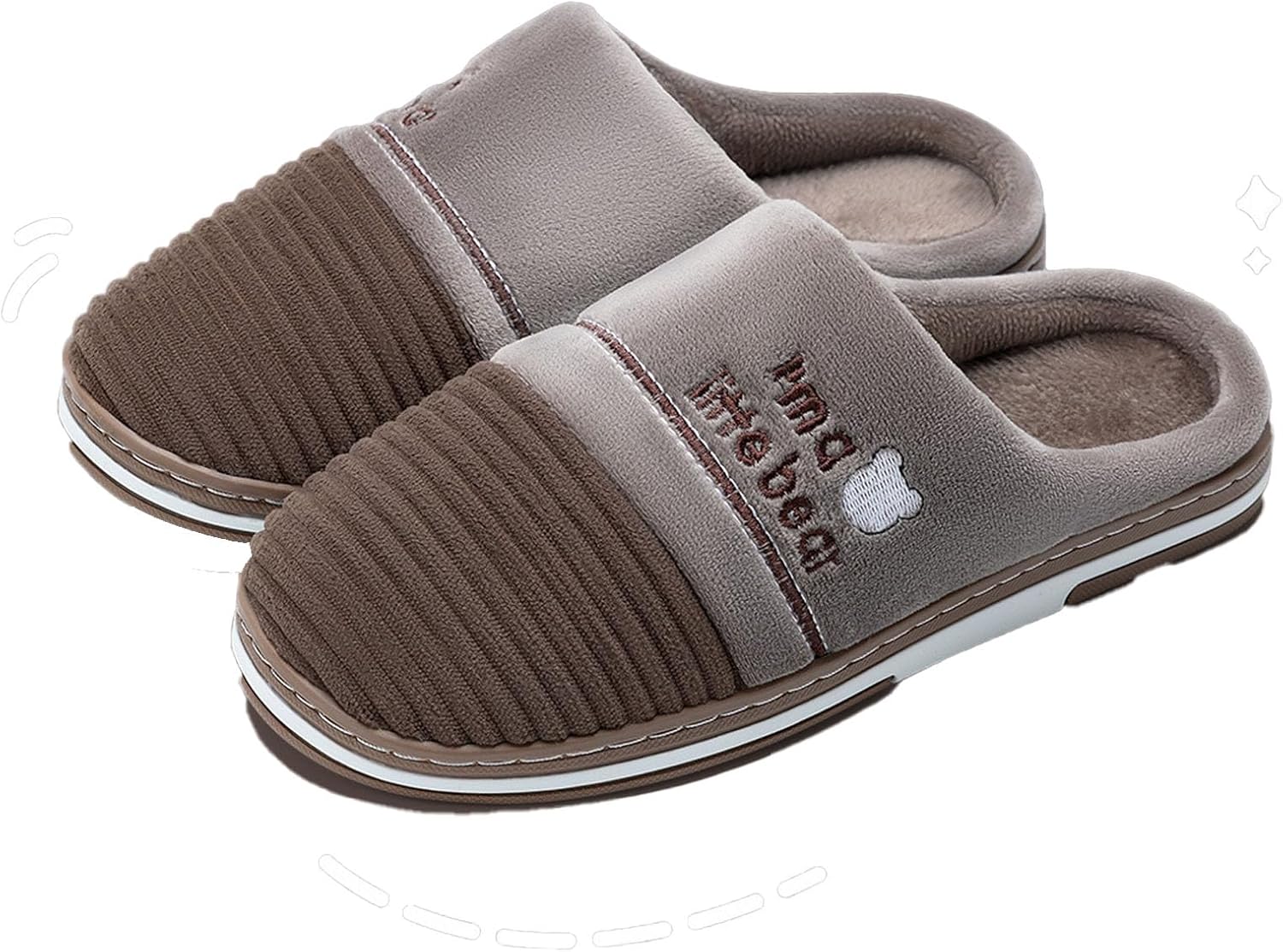 

Мягкие мужские тапочки большого размера, уютные тапочки с открытой пяткой, мягкая резиновая подошва, домашние тапочки для мужчин, плюшевые тапки для спальни Oukisam, 107 Coffee