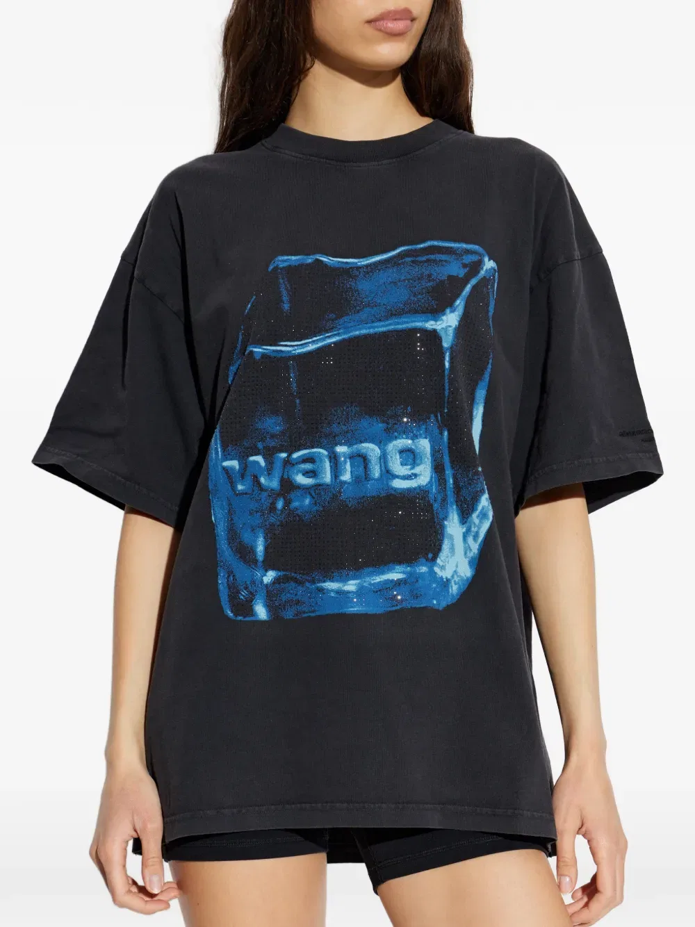 Футболка с графическим принтом «Кристалл» Alexander Wang, черный — фото 3