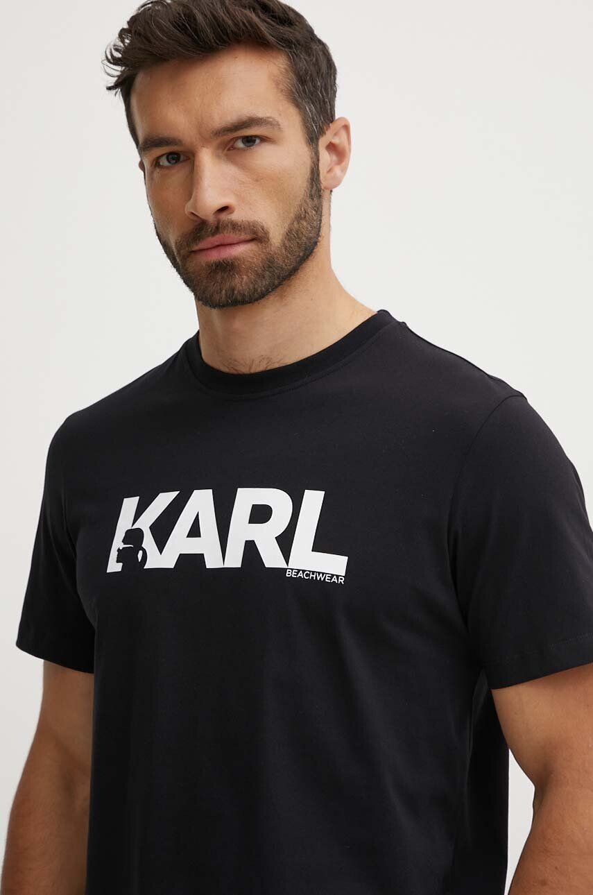 

Хлопковая футболка Karl Lagerfeld, черный