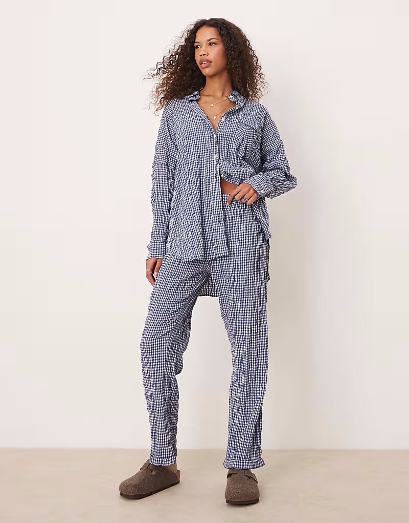 

Пижамные брюки Free People с текстурой, темно-синего цвета