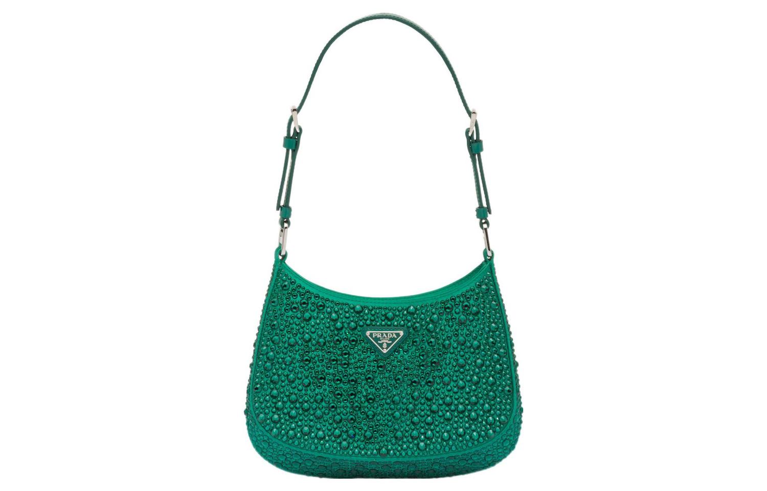 

PRADA Кожаная сумка через плечо женская зеленая