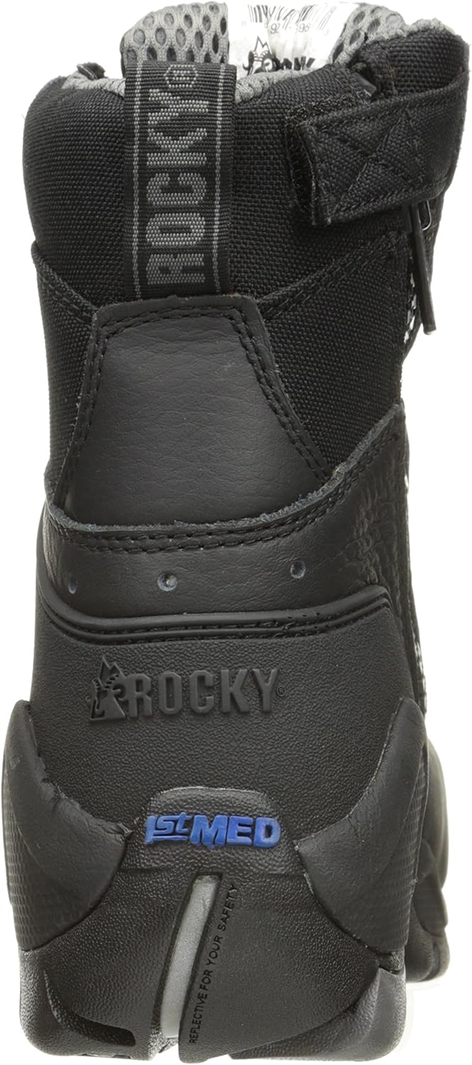Ботинки ROCKY 1st Med с углеродным носком, проколоустойчивые, с боковой молнией, водонепроницаемые для общественных служб, Black — фото 3