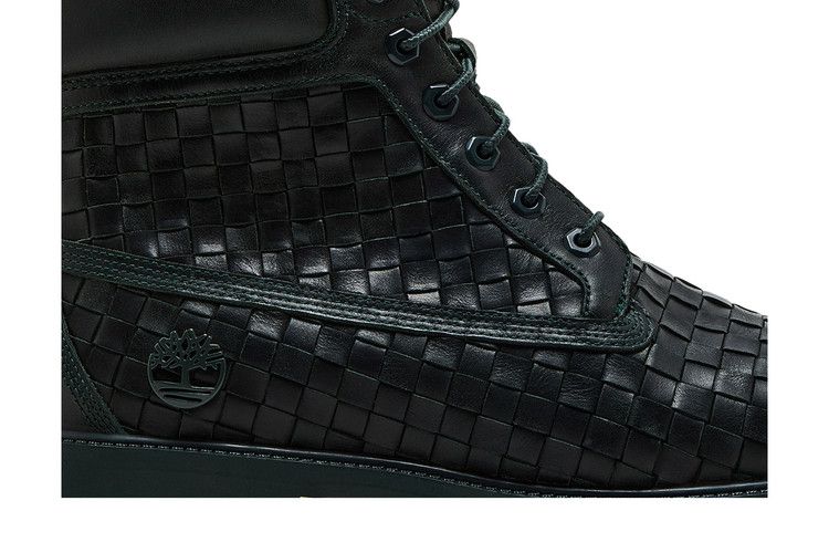 Мужские ботинки Timberland Premium из плетеной кожи, темно-зеленый — фото 3