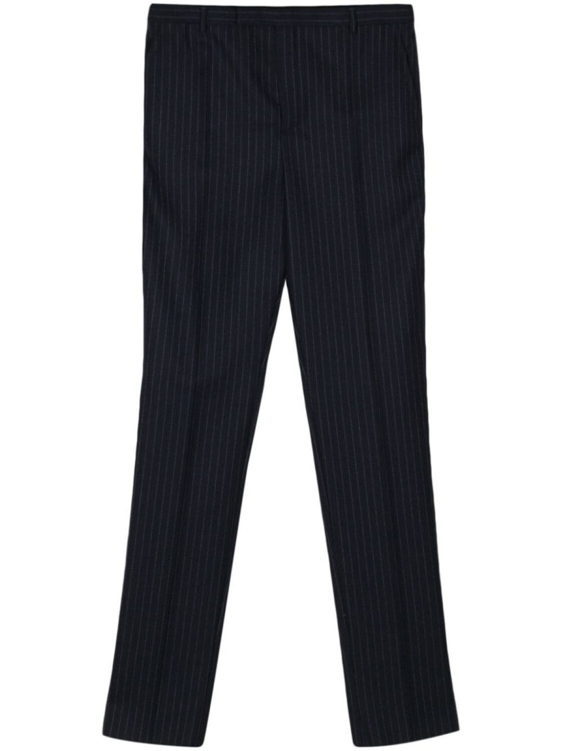 

Saint Laurent pinstriped virgin-wool trousers, синий