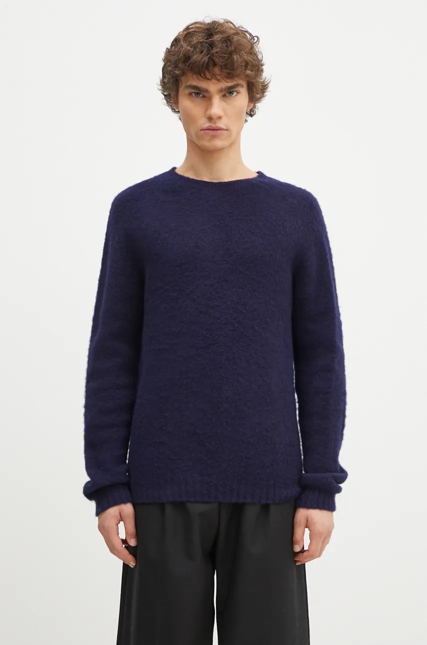 

Свитер Birnir из шерсти ягненка с начесом Norse Projects, темно-синий