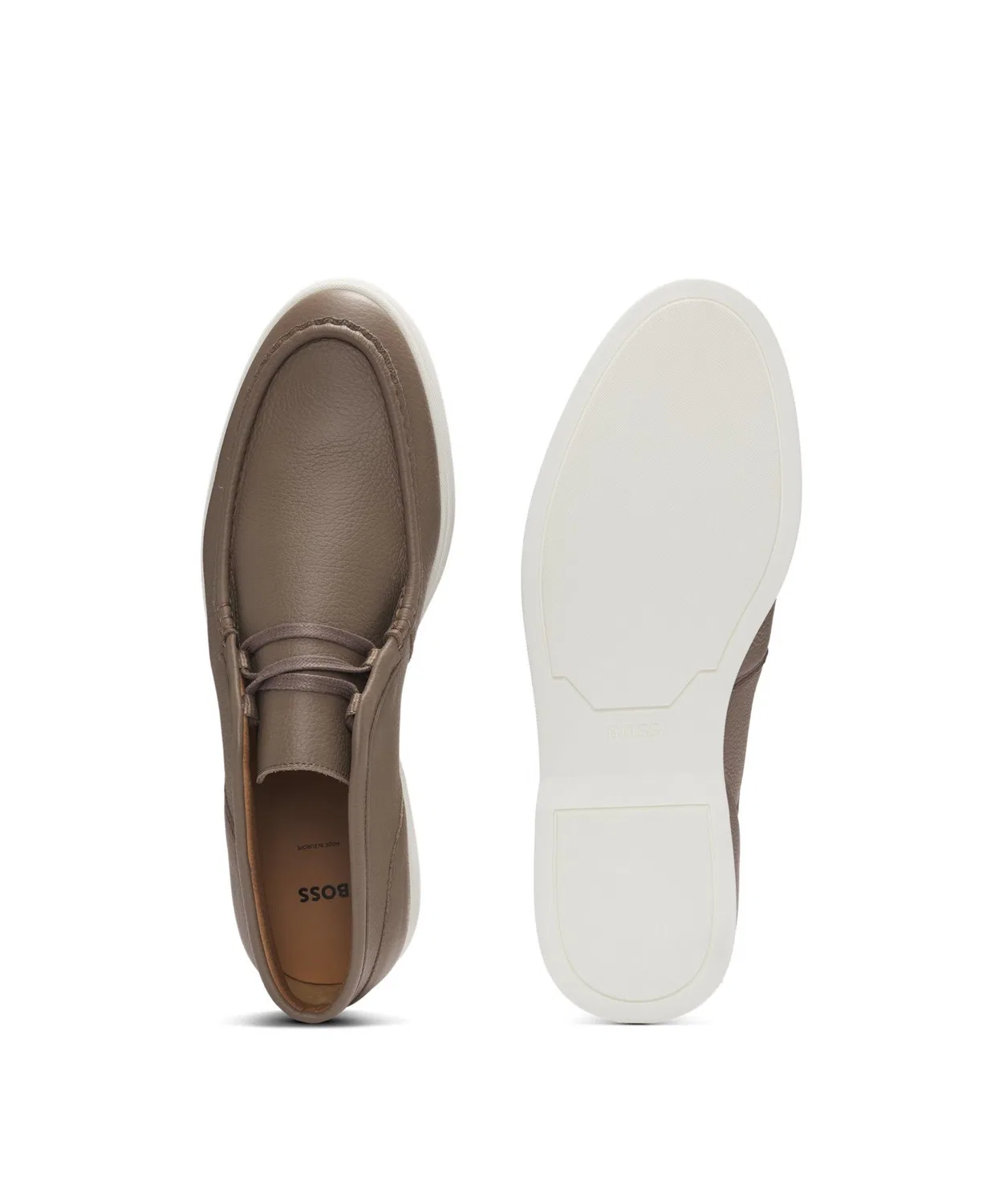 Ботинки U-образный мыс Tumblе Lеаthеr Moccasin BOSS Black коричневые — фото 3