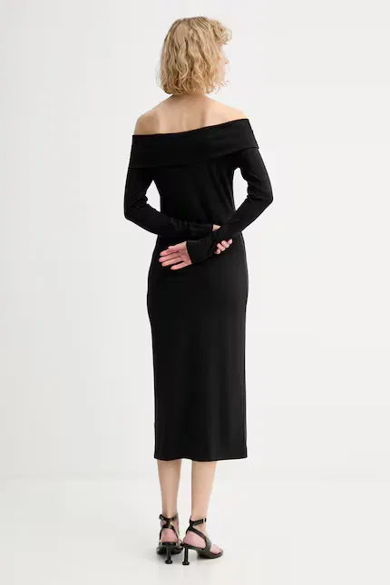 Платье из эластичного полиэстера Calvin Klein, черный — фото 3