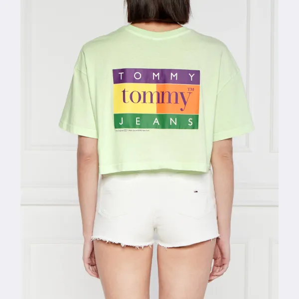 Укороченная футболка с летним флагом Tommy Hilfiger, зеленый — фото 2
