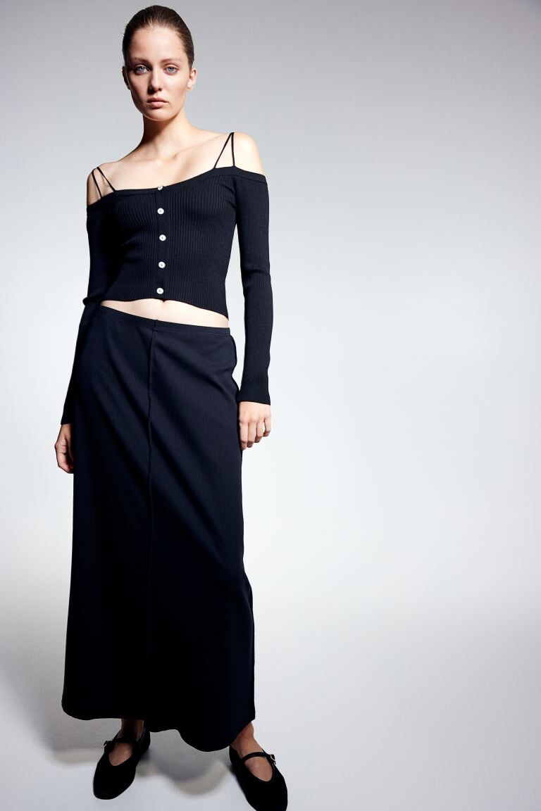 

Юбка макси из джерси H&M, черный
