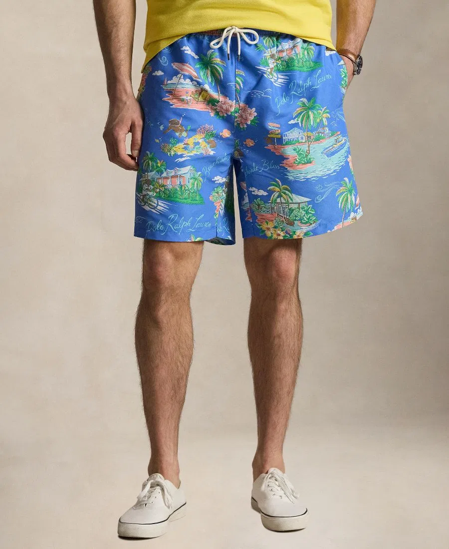 Мужские плавки Traveler Classic-Fit Polo Bear больших размеров Polo Ralph Lauren, Bahamas Bear