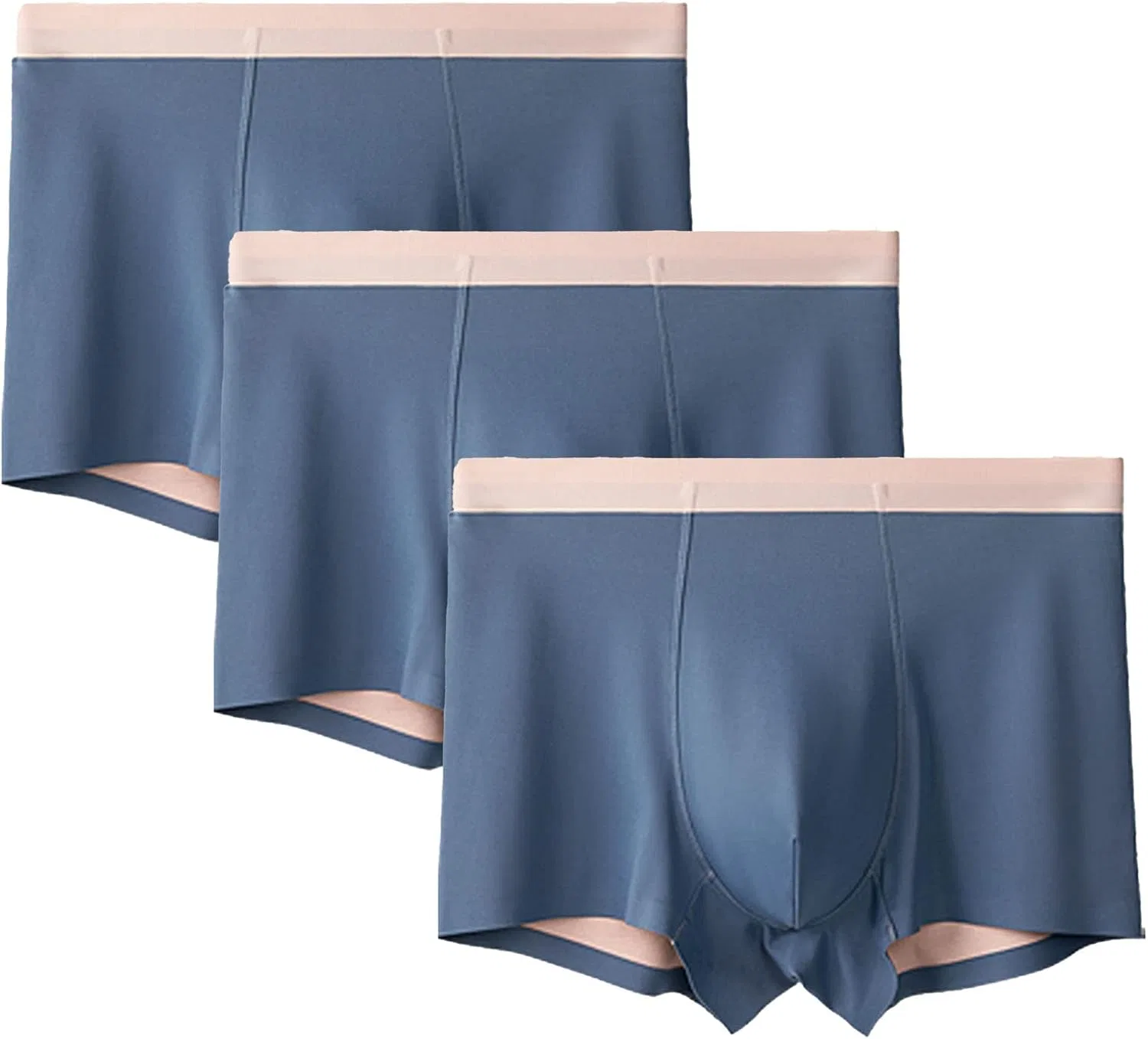 Трусы боксеры мужские, мягкие, Blue-3pc