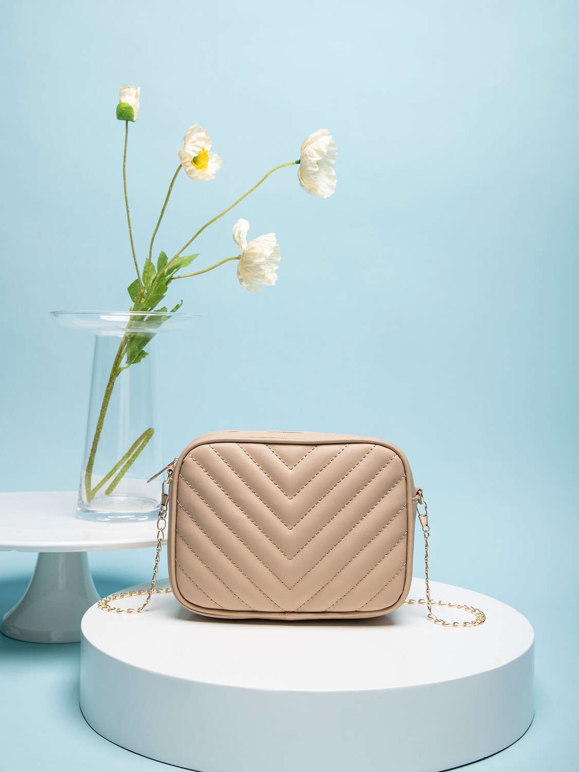 

Сумка миниатюрная с шевронной цепочкой, хаки