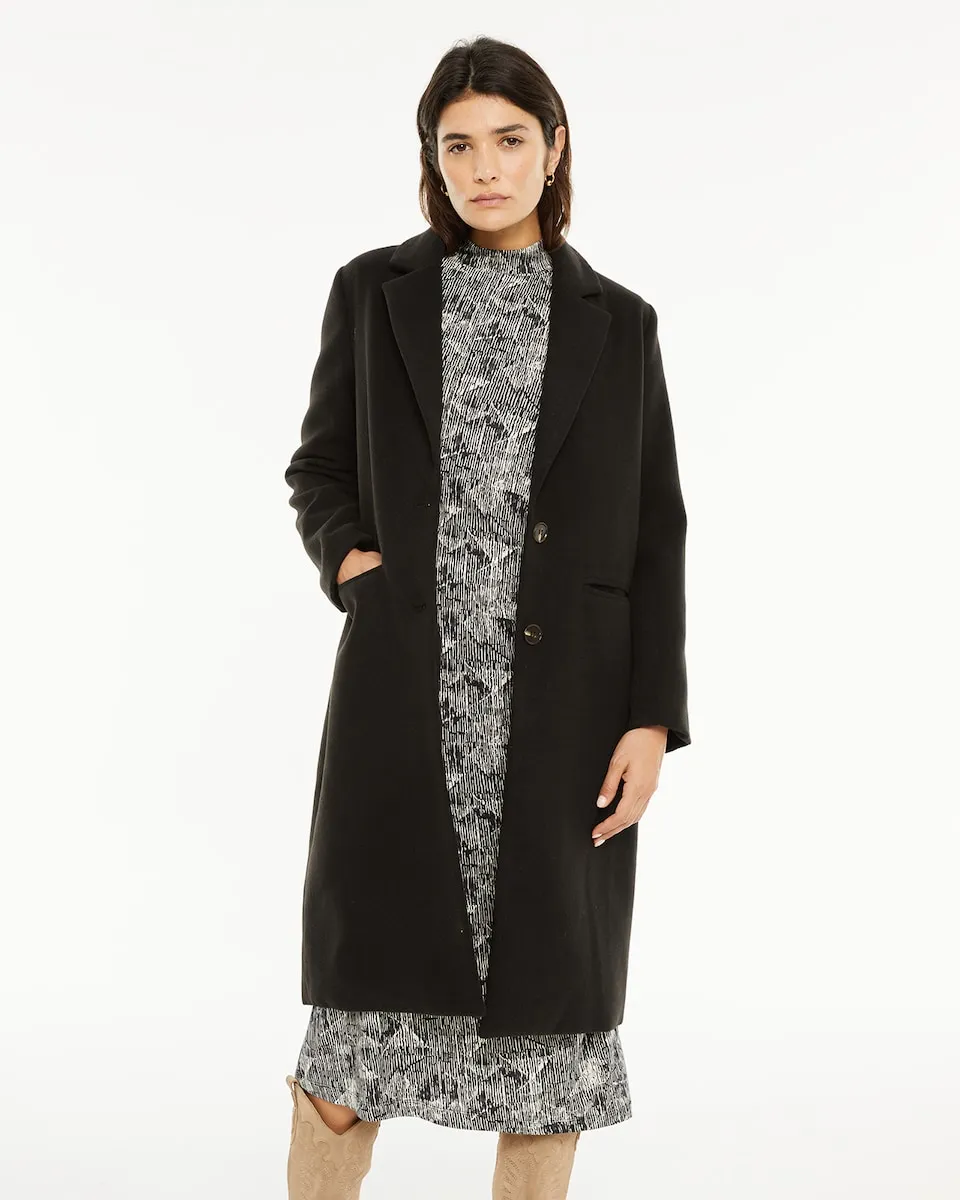

Женское пальто средней длины с лацканами System Action, черный