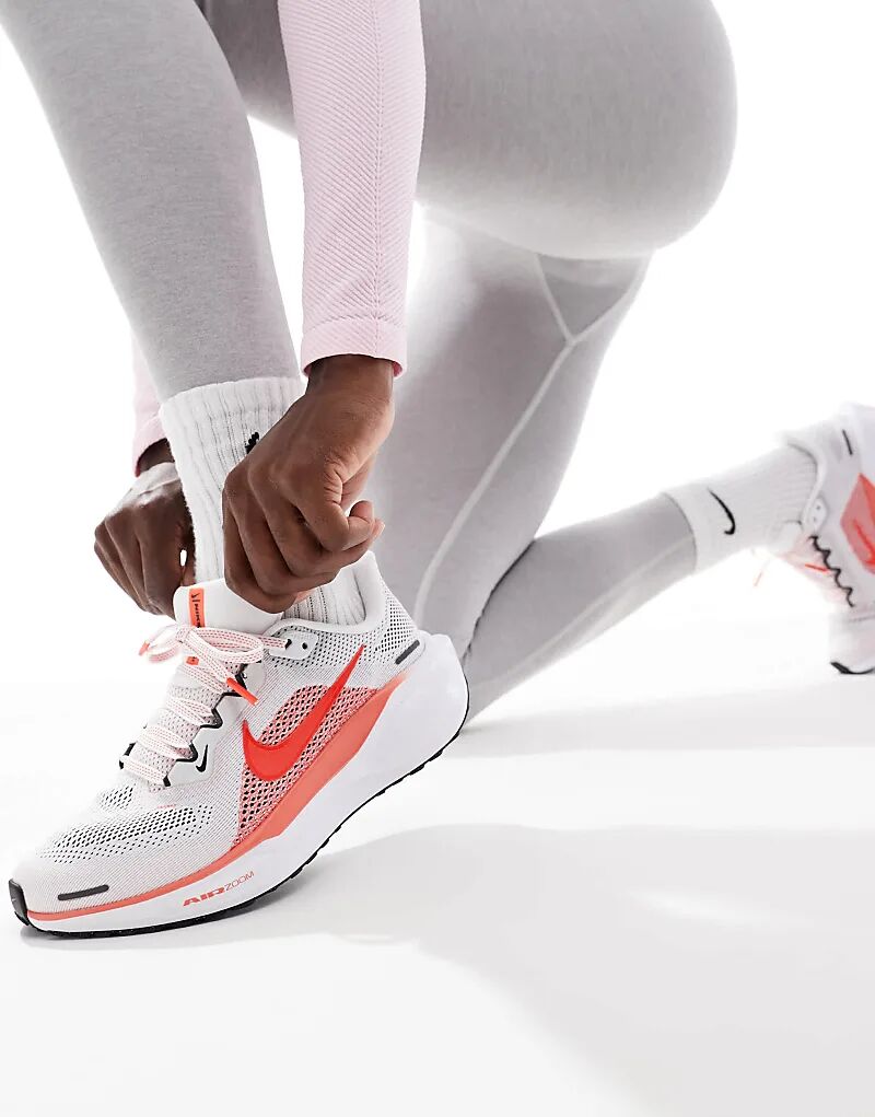 Кроссовки Air Zoom Pegasus 41 белого и розового цвета Nike Running — фото 4