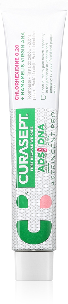 

Реклама зубной пасты DNA Astringent Pro Gel Curasept, 75 мл