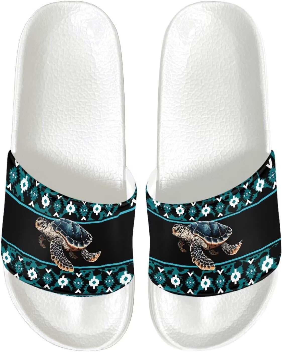 

Женские летние плоские сандалии на шлепке с открытым носком, мягкие шлепанцы, летние нескользящие тапочки Judentidos, Southwest Navajo Native American Aztec Sea Turtle