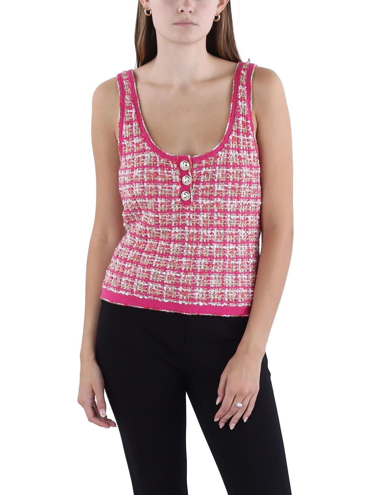 

Женский твидовый летний топ с халтером Guess, цвет coral peonie