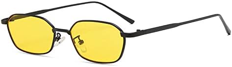 

Маленькие квадратные солнцезащитные очки для женщин и мужчин в стиле стимпанк с металлической оправой, ретро-очки для мужчин с защитой от УФ-излучения UV400 MTZJH, C2black-yellow