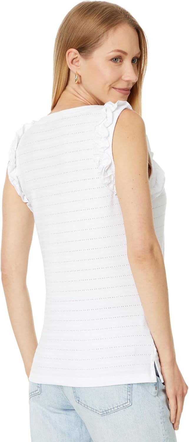 Женская майка без рукавов с оборками от Tommy Hilfiger, Bright White — фото 2