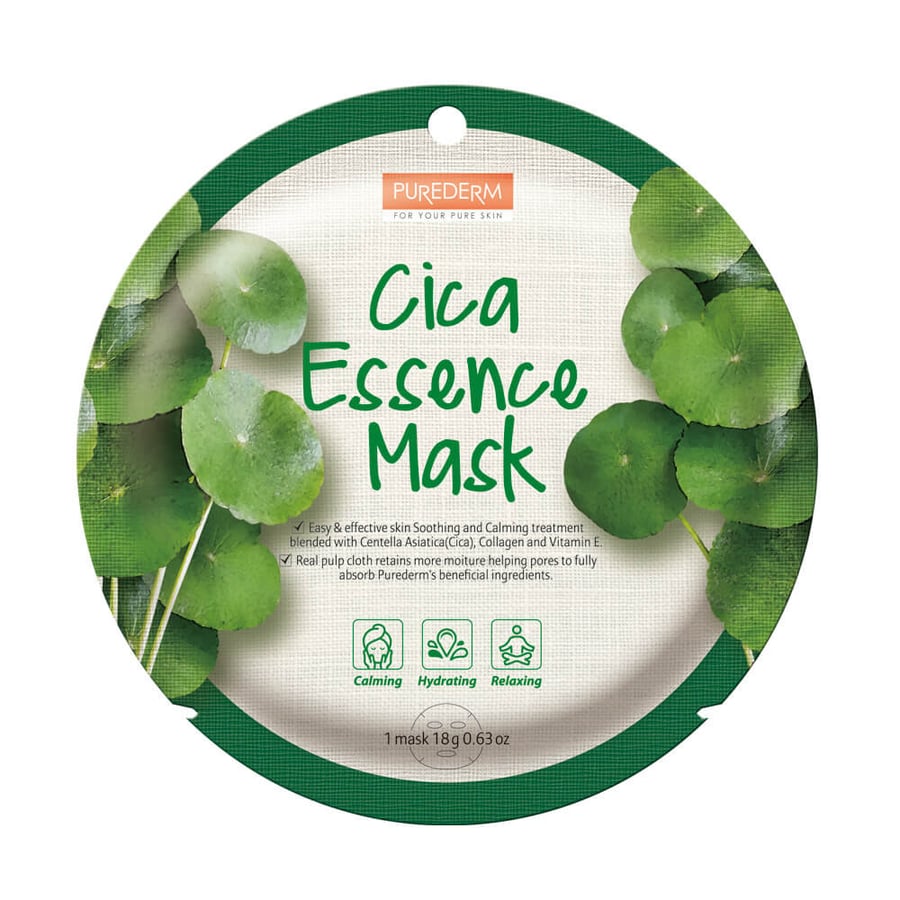 

Purederm, корейская маска для лица CICA Essence Mask, 18 г