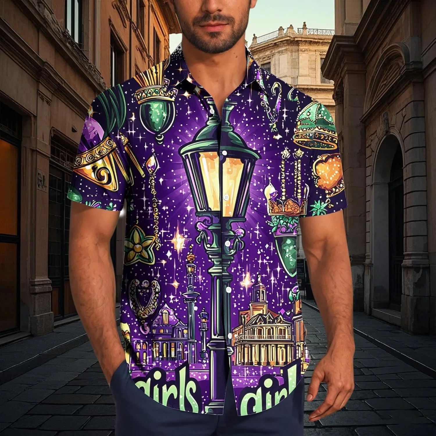 Футболка для мужчин Button Down Crewneck, 2026, тренд Carnival — фото 2