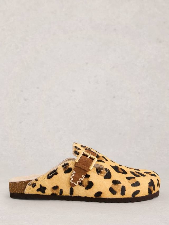 Клоги Myrtle Leather с леопардовой стелькой White Stuff, Brown/Multi